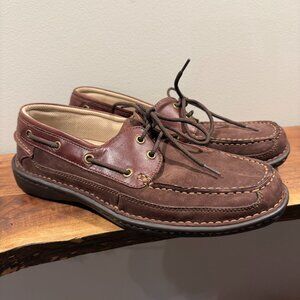 Nunn Bush brown leather and nubuck men's boat shoes size 10